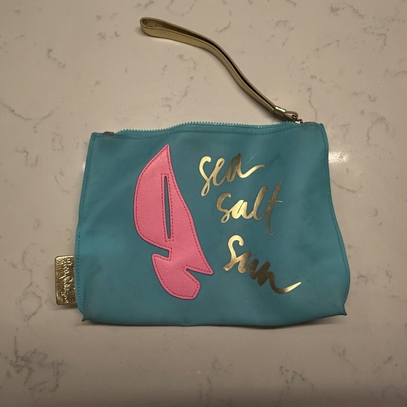 Lilly Pulitzer “Sea Salt Sun” Clutch Wristlet – Blue/Pink/Gold - Picture 4 of 4